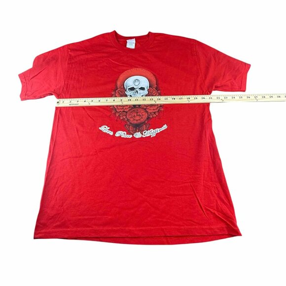 T-shirt Skull Rose, Halloween, RED, Size LARGE, Alstyle - Picture 6 of 8